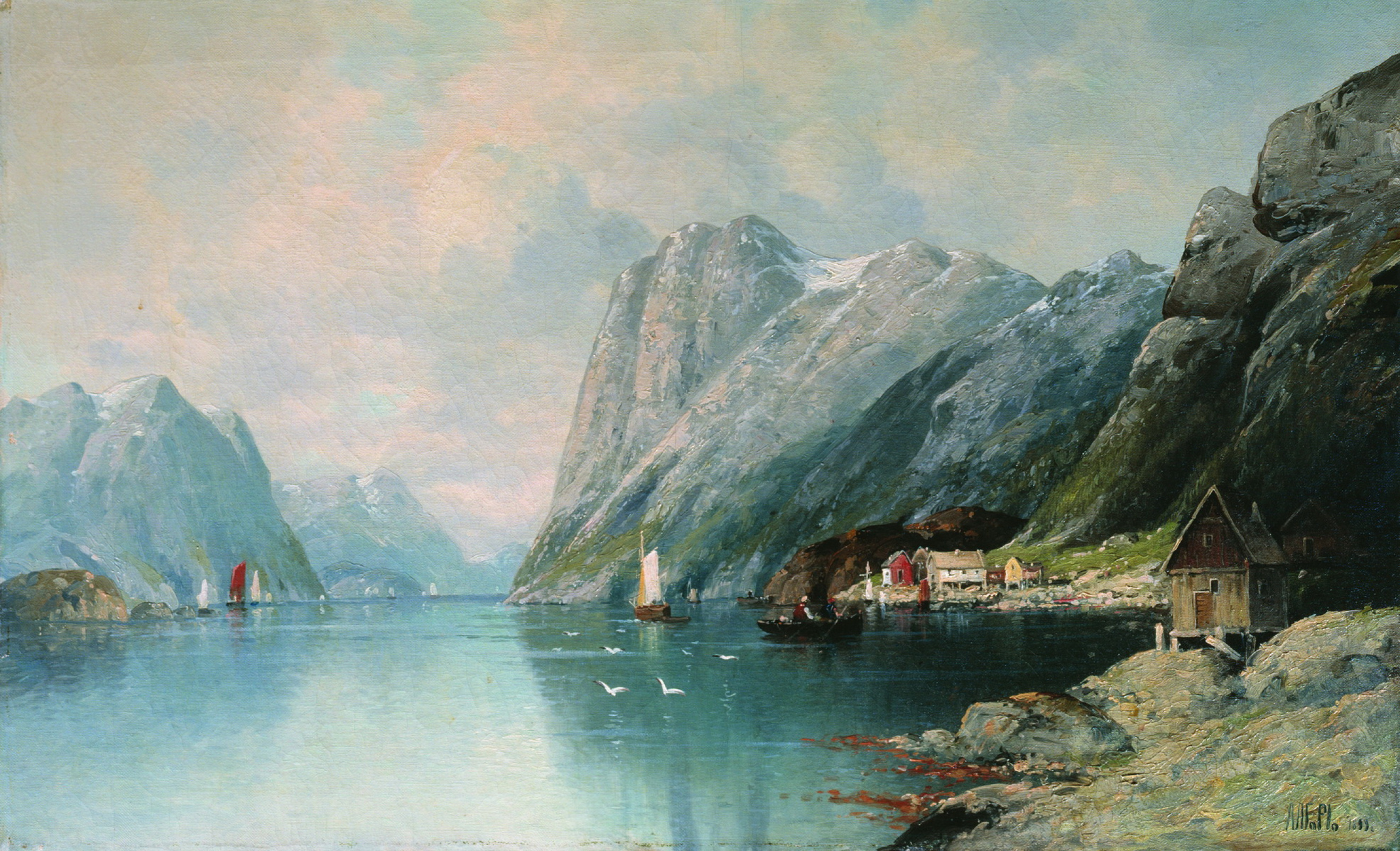 Lev Feliksovich Lagorio 峡湾在挪威, 1899, 62×51 厘米：作品描述