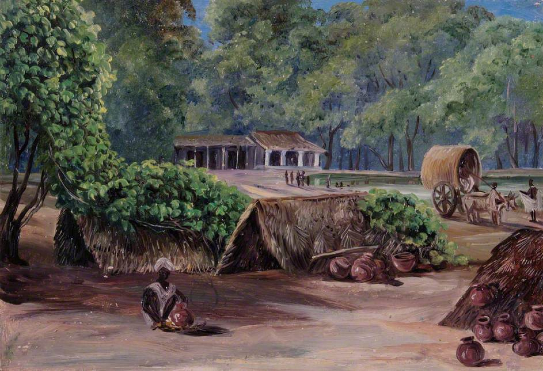 reflect Mountaineer Grand Aboriginal Huts in Tempura, India, 1881, 25×18 cm by Marianna North:  History, Analysis & Facts | Arthive