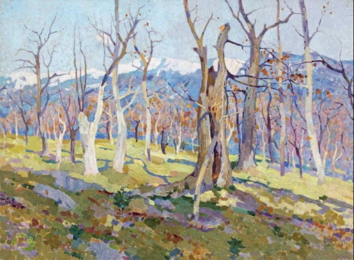 (1877-1965) Luigi Bonazza Italy. Landscape (Paesaggio)