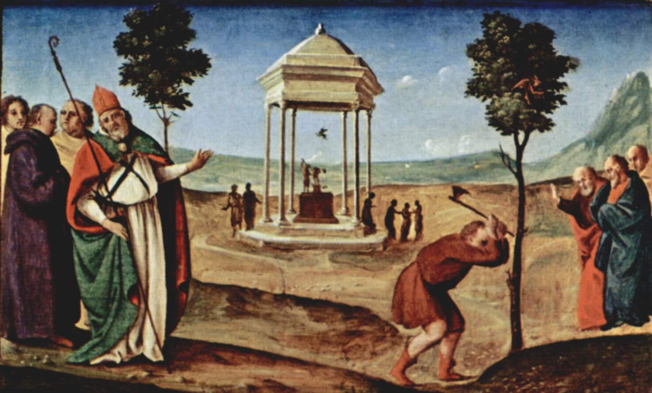Piero di Cosimo. The Altar Pugliese. Madonna enthroned, the Apostle Peter, John the Baptist, St. Nicholas of Bari and St. Dominic. Predella