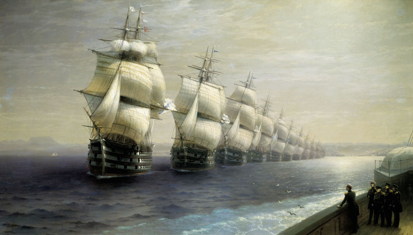 Ivan Aivazovsky. Review of the black sea fleet in 1849