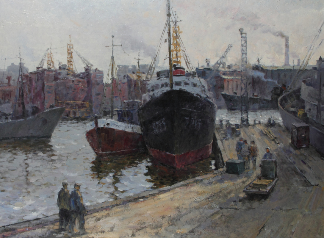 Nikolay Petrovich Karjakin. Morning. Shipyard