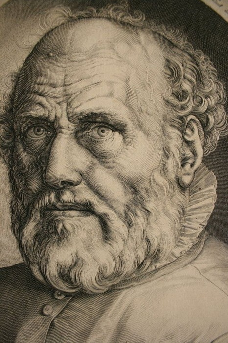 Hendrik Goltzius. A portrait of Dirk Volkertsen Kornhert. Fragment