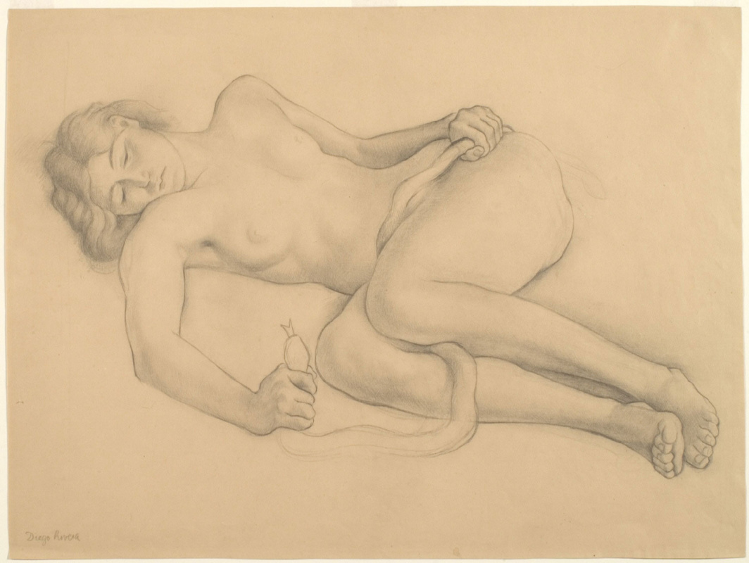 Diego Maria Rivera. Reclining Nude with a snake