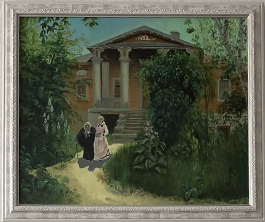 Tatiana Nikolayevna Artemyeva. Based on "Grandmother's Garden" by V. Polenov