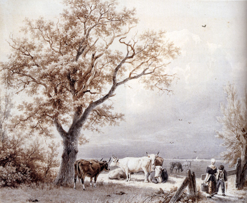 Barend Cornelis Kukkuk. Cattle grazing