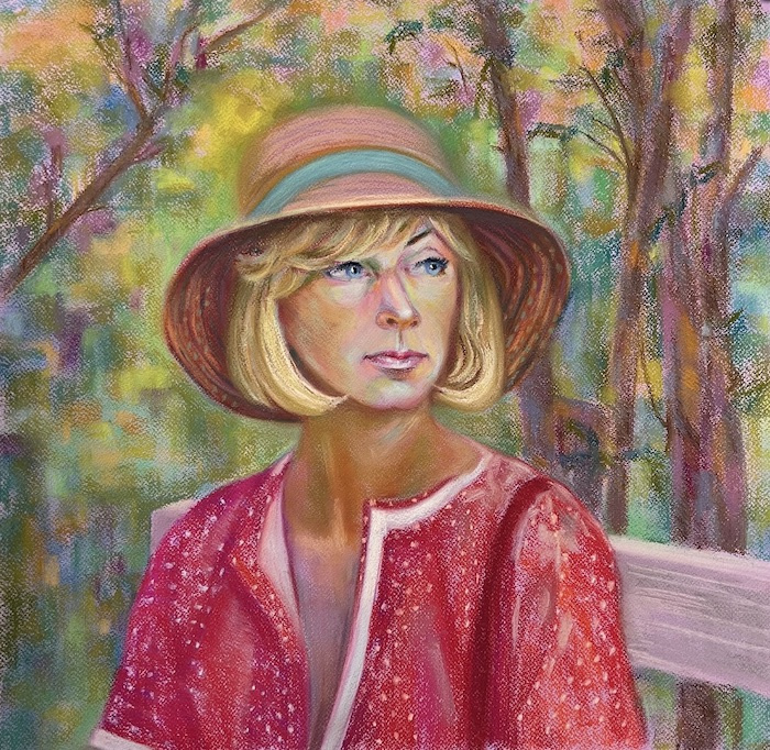 Larissa Lukaneva. Portrait of a woman in a hat