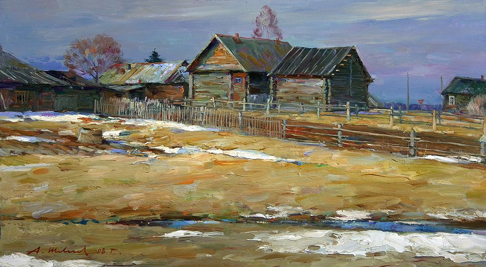 Alexander Shevelyov. The last snow. Kalakaua. oil on canvas 38 # 60 cm 2008