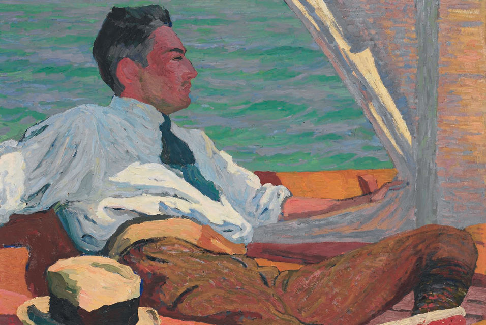 Giovanni Giacometti. Portrait of Richard Buhler in the sail boat
