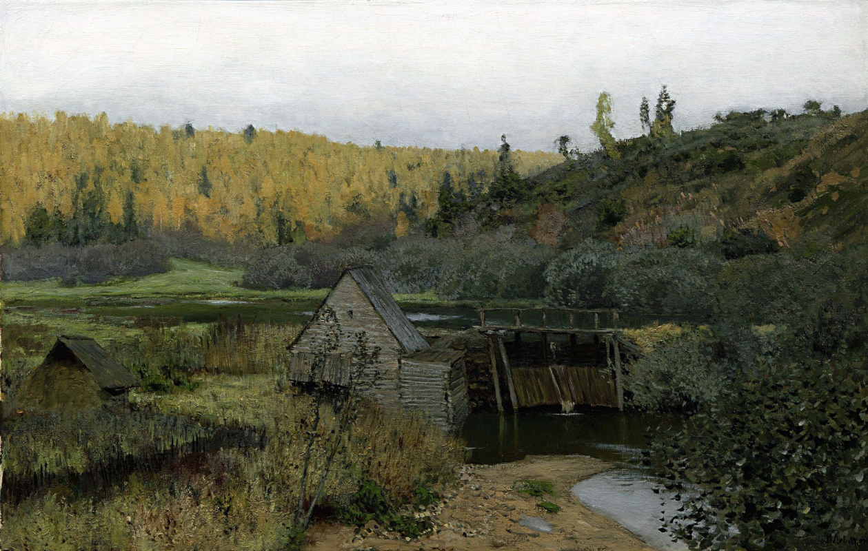 Isaac Levitan. Autumn. Mill. Ples