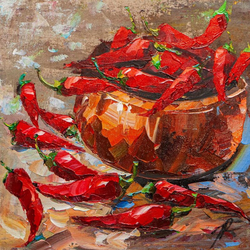 Jose Rodriguez. Still life with red peppers