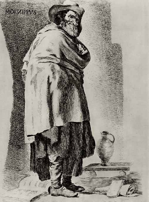 Francisco Goya. Menippus, with paintings by velázquez