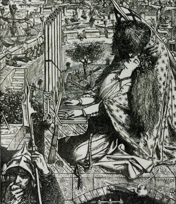 Данте Габриэль Россетти. Святая Сесилия (Иллюстрация к Дворцу искусств в стихах Теннисона)