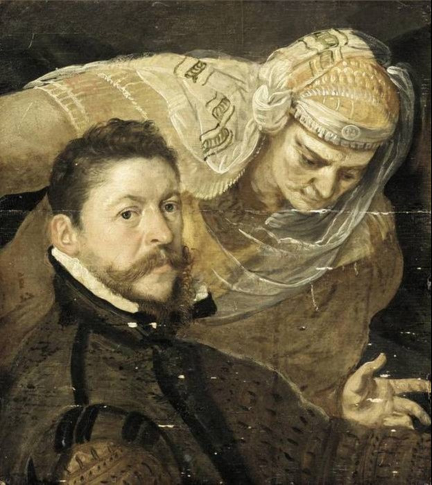 Frans Floris. Men's portrait with sculpture