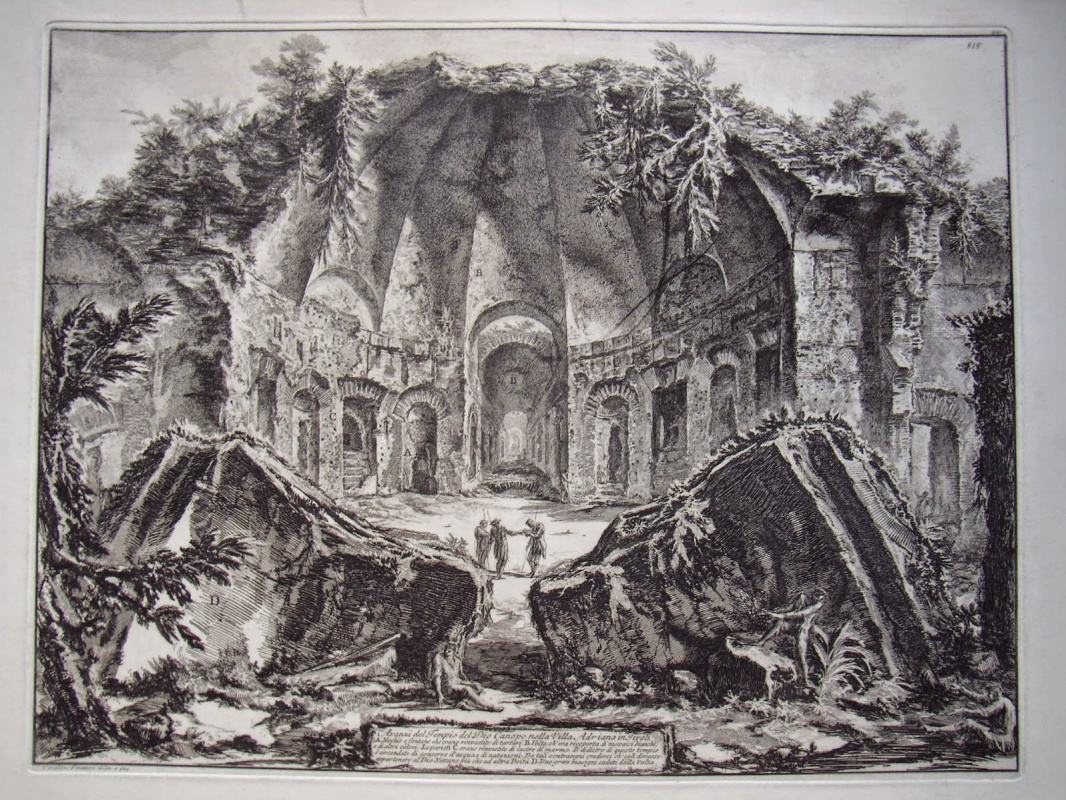 Giovanni Battista Piranesi. "Avanzi del Tempio di Dio Canopo nella Villa Adriana in Tivoli"
