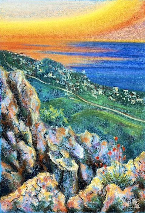Larissa Lukaneva. View of the sea from the cliff