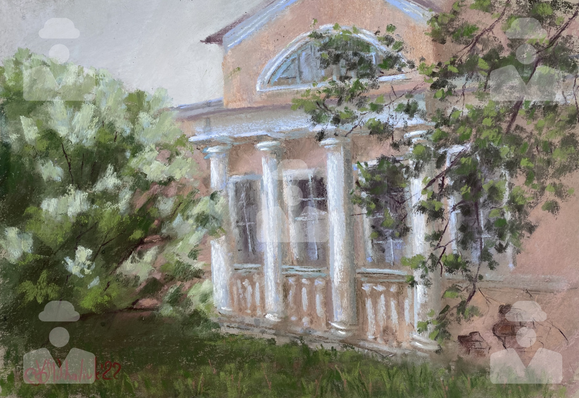 Natalie Nataly Mikhailuk. An old manor house, sketch