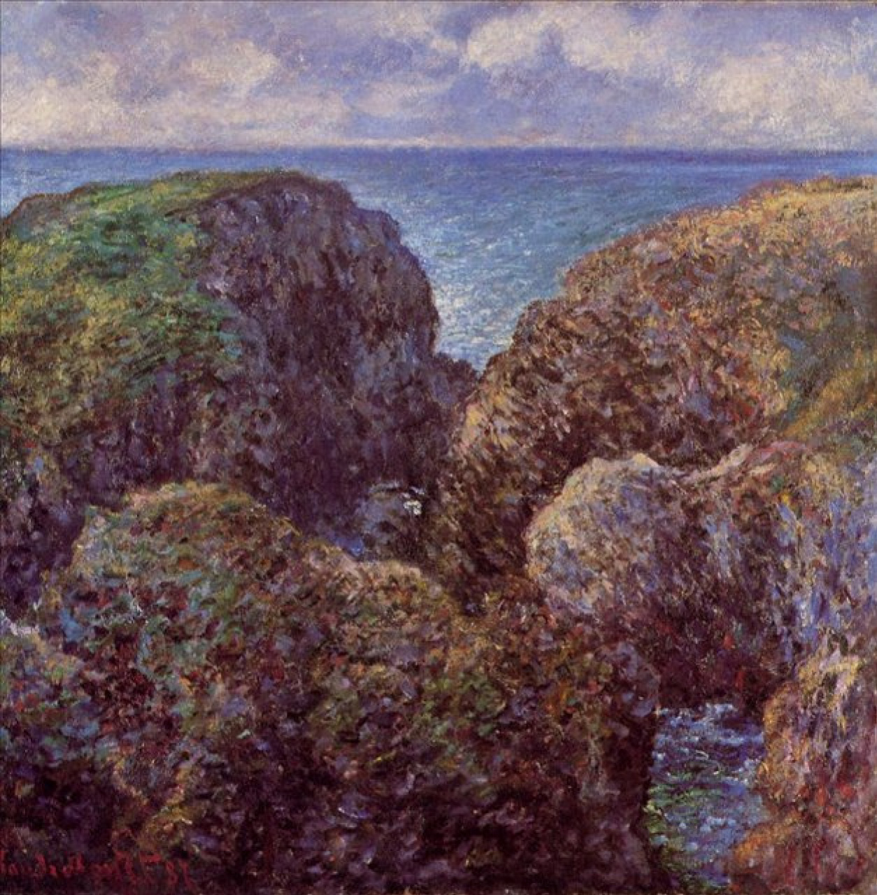 A pile of rocks Port Gul far 1886 65 66 cm by Claude Monet