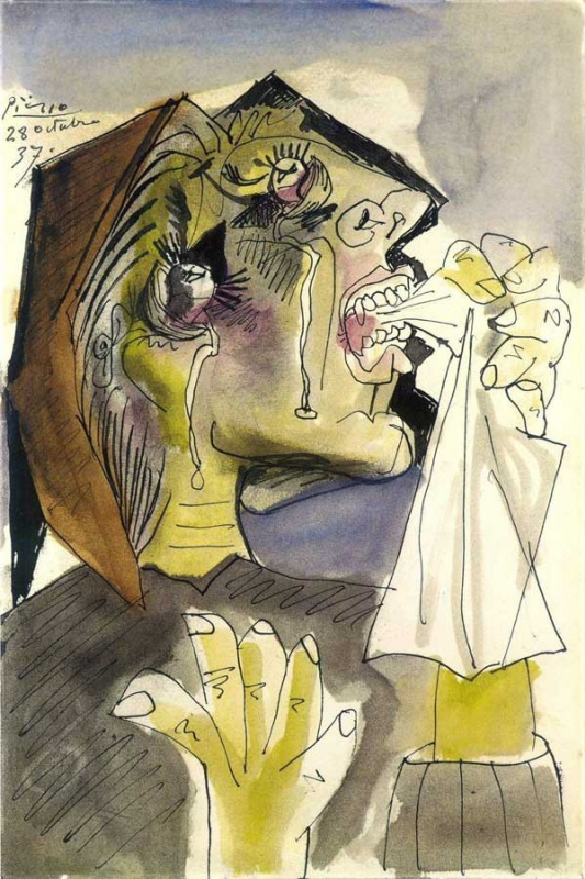 Пабло Пикассо. Плачущая женщина с платком. Дора Маар