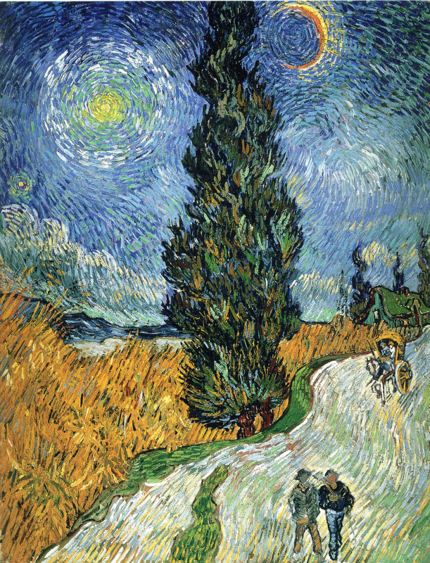 Vincent van Gogh. Road with cypresses