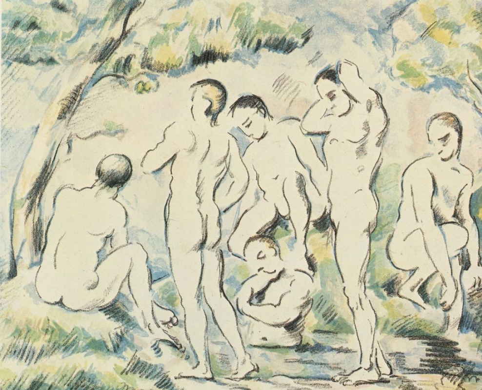 Paul Cezanne. Bathers, small Board