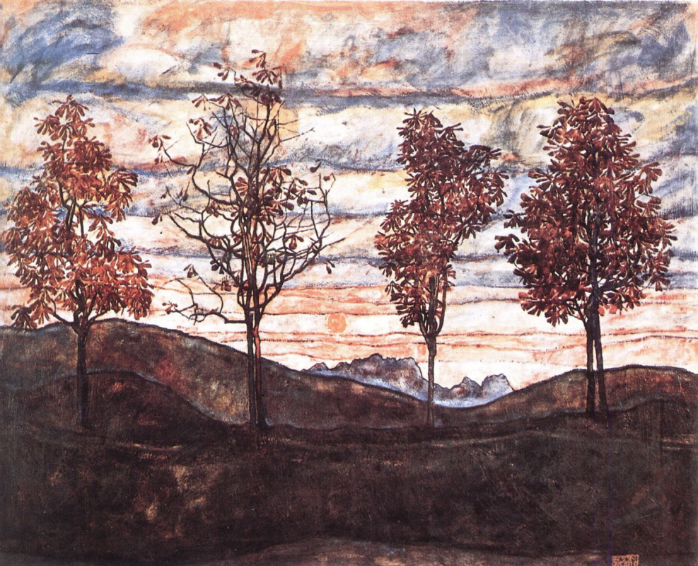 Egon Schiele. Four trees