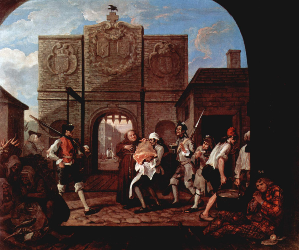 William Hogarth. At the gate of Calais