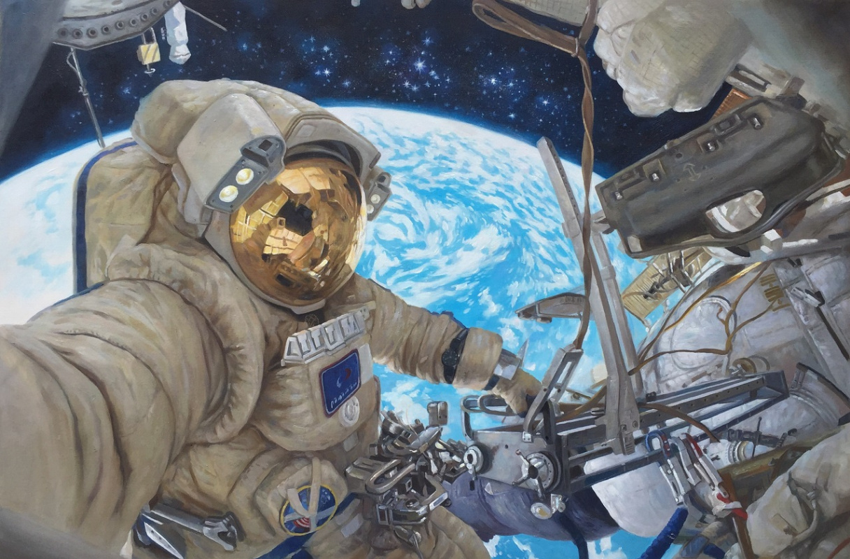 Savely Kamsky. ISS. Spacewalk
