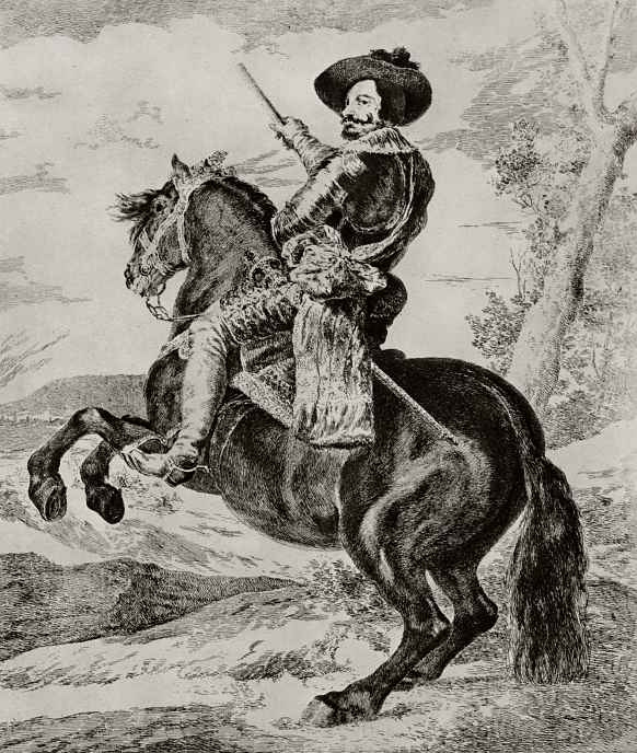 Francisco Goya. Equestrian portrait of count Olivares, by velázquez