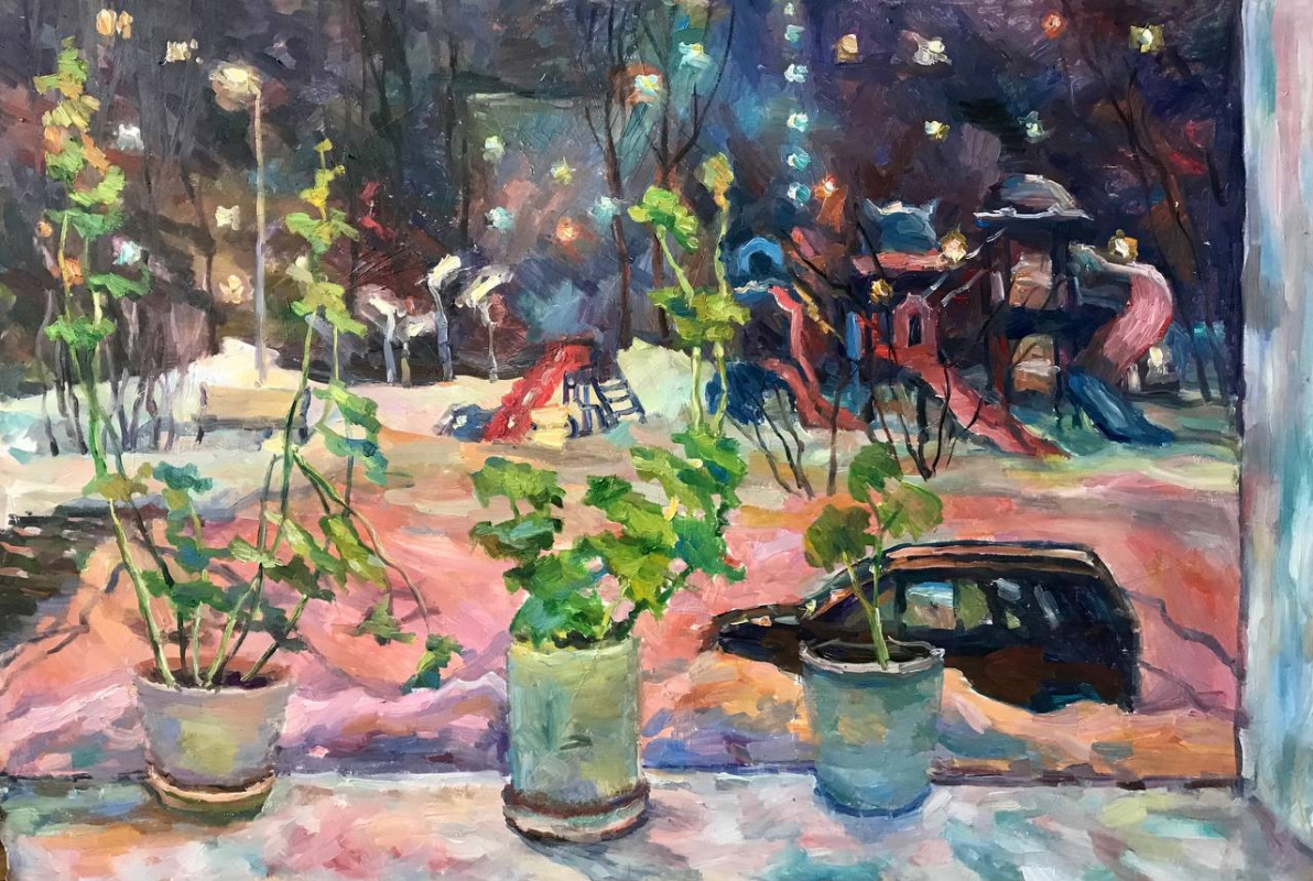 Svetlana Sineva. Snow and geraniums