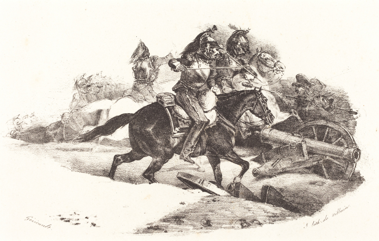 Théodore Géricault. Cuirassier attack