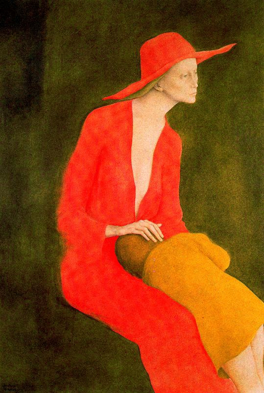 Montserrat Gudiol. The child and mother in a red hat