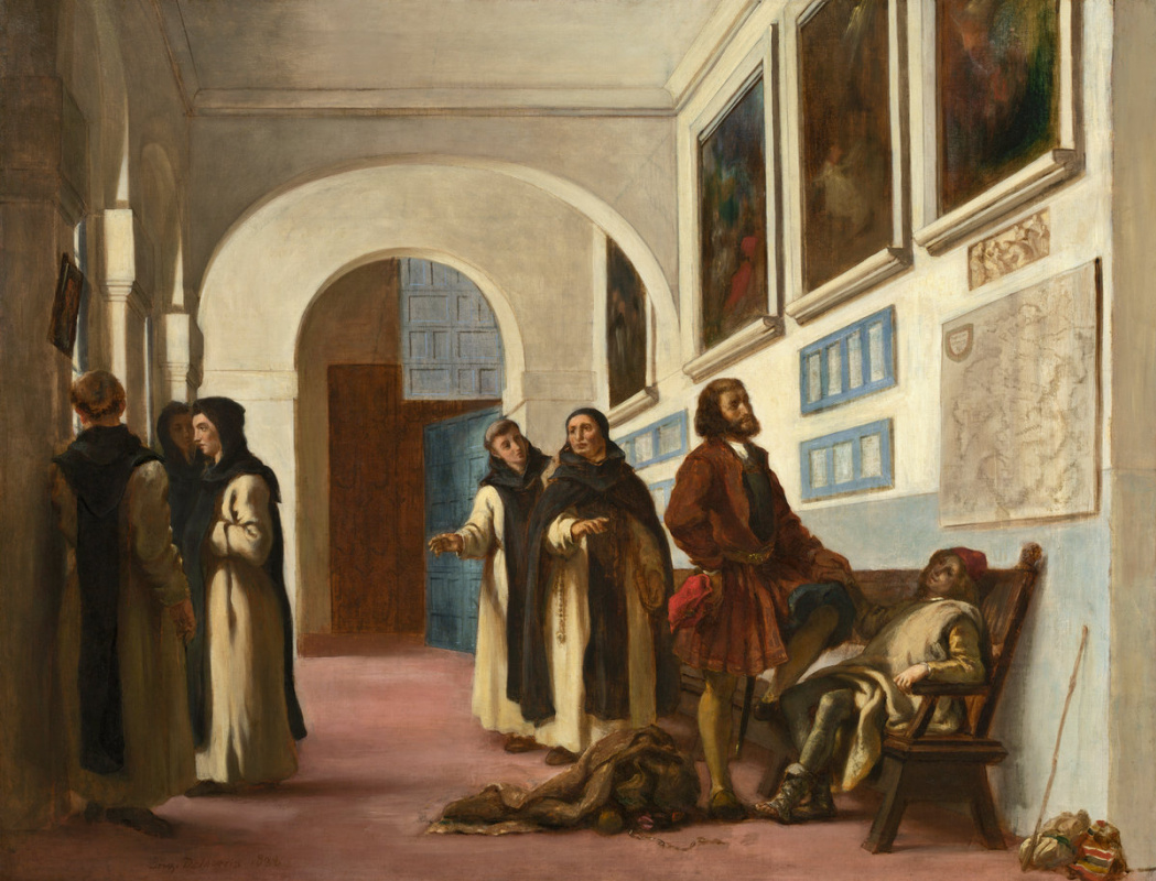 Eugene Delacroix. Christopher Columbus and his son at La Rábida