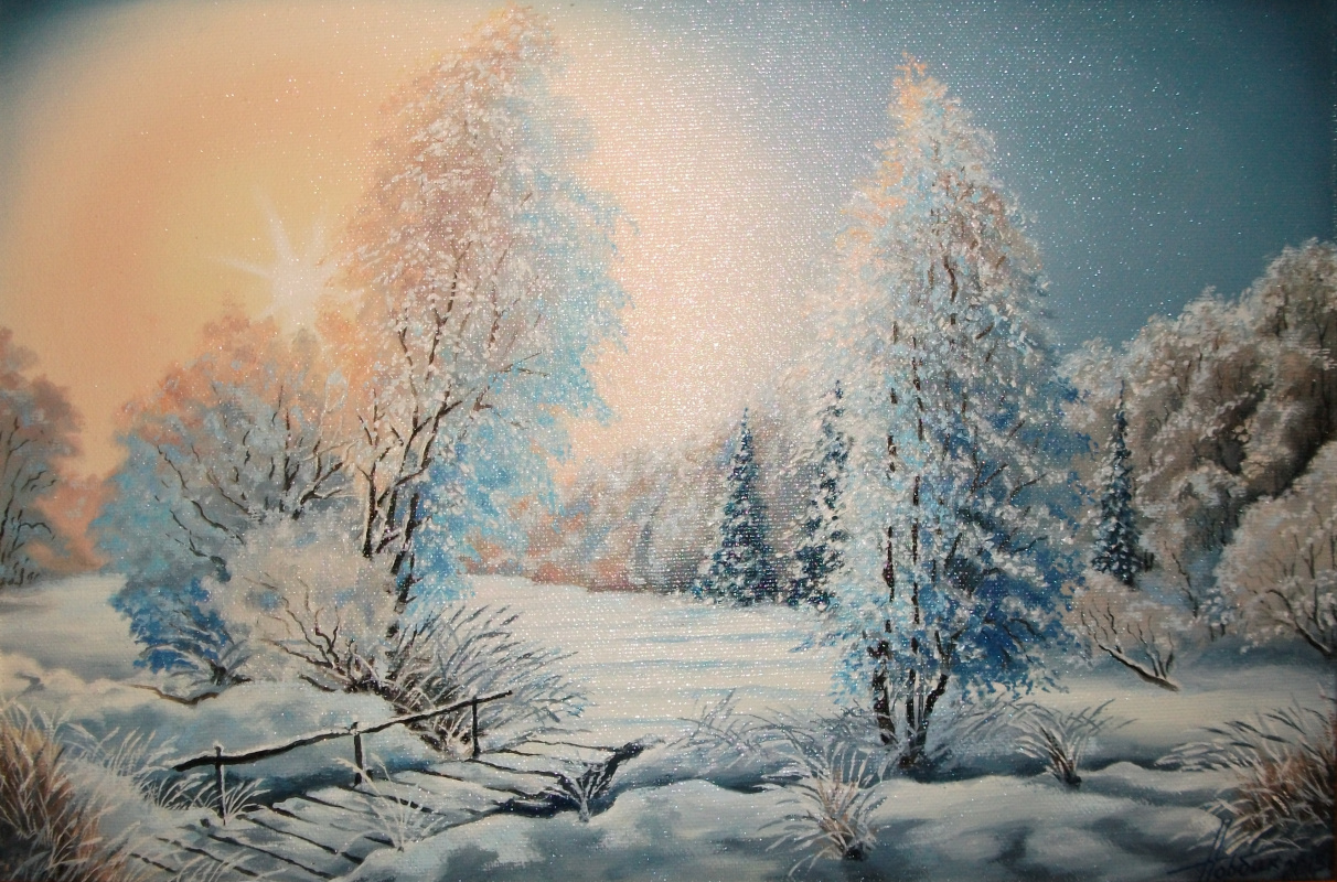 Картина зимнего леса