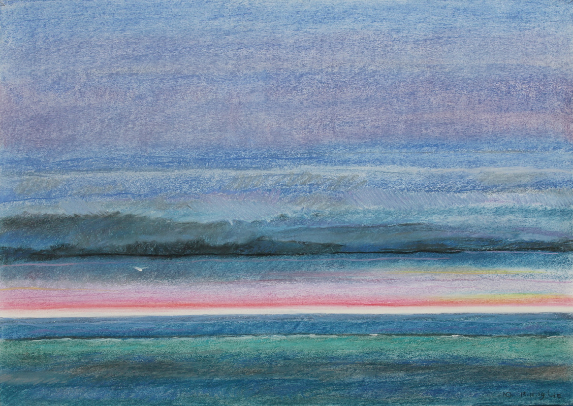 Yuri Chechenov. Lines of water and sky. Black Sea. Seagull