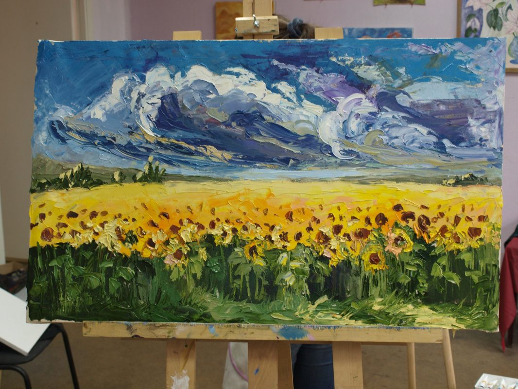 Katerina Sergeevna Troshkova (Smirnova). Sunflower field