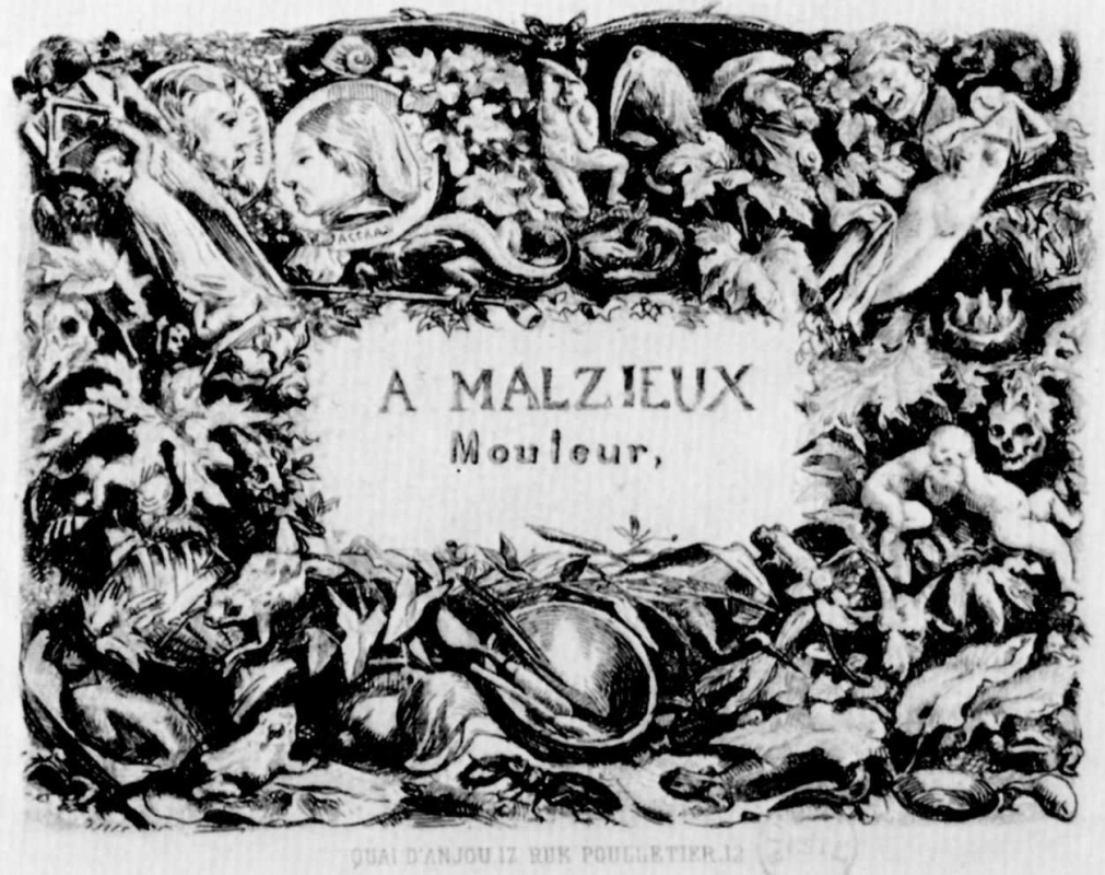 Charles-Francois Daubigny. Business card shaped caster Auguste, Malsie