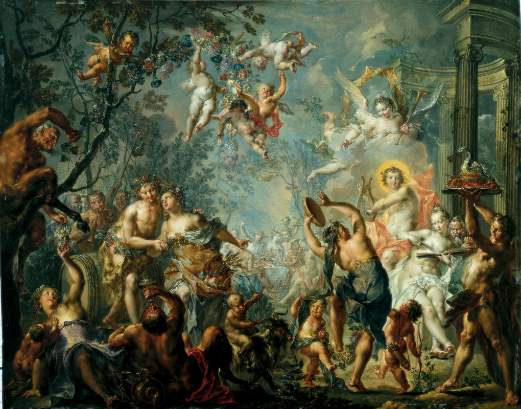 Johann Georg Platzer. Mythological scene with Apollo