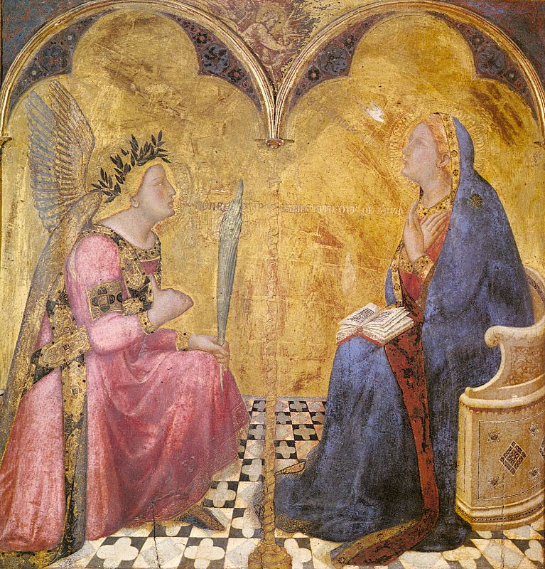 Ambrogio Lorenzetti. The virgin and the Archangel