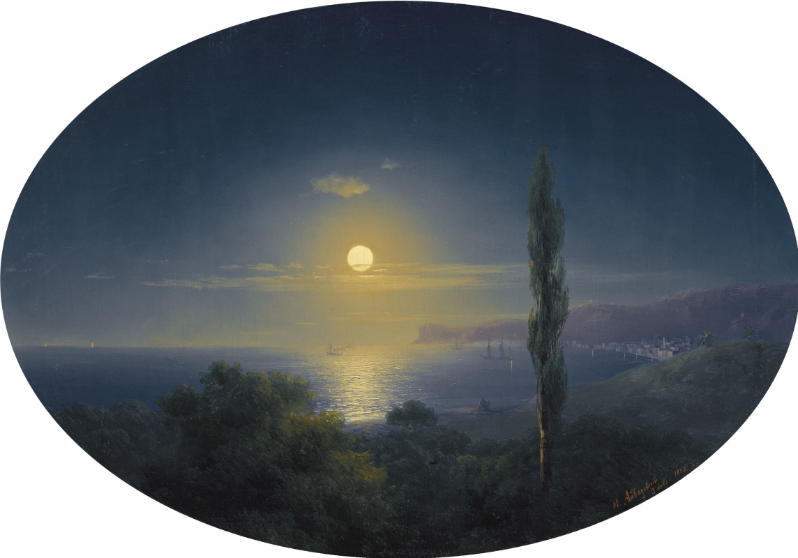 Ivan Aivazovsky. The Crimean coast of the moonlit night