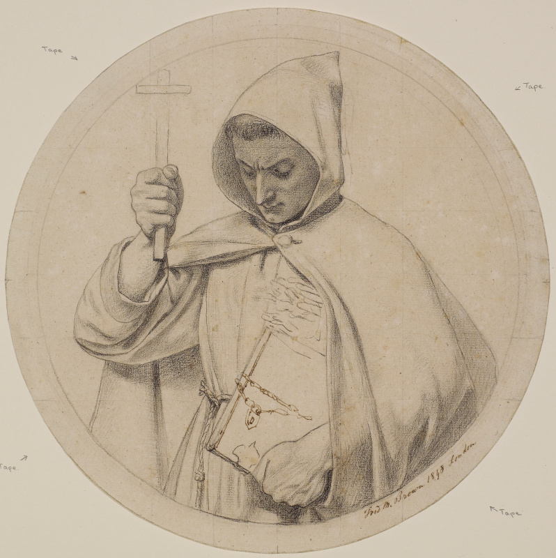 Monk-Catholic. A sketch for the painting "Wycliffe reading his translation of the Bible"