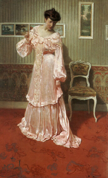 Aym Stevens. Lady in pink dress