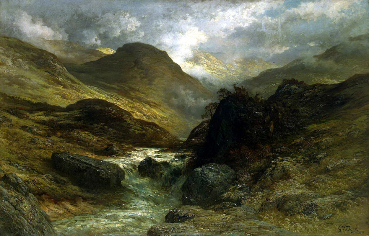 Paul Gustave Dore. Gorge in the mountains