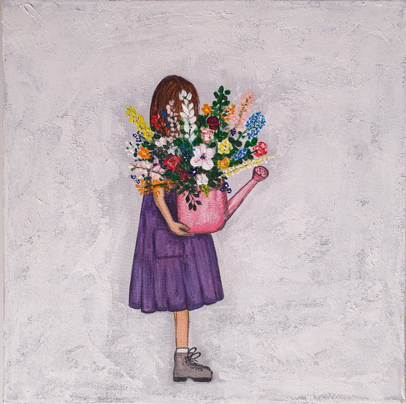 Alyona Tkacheva. A girl with a bouquet