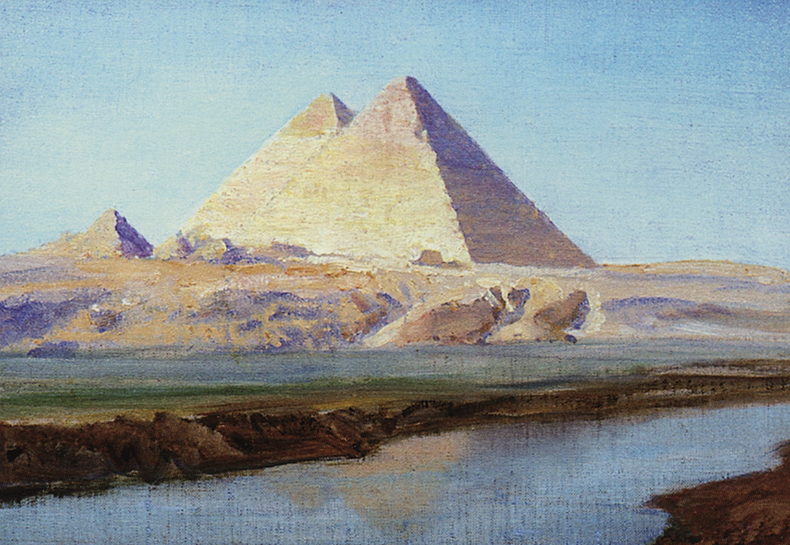 Vasily Polenov. Large pyramids of Khufu and Khafre
