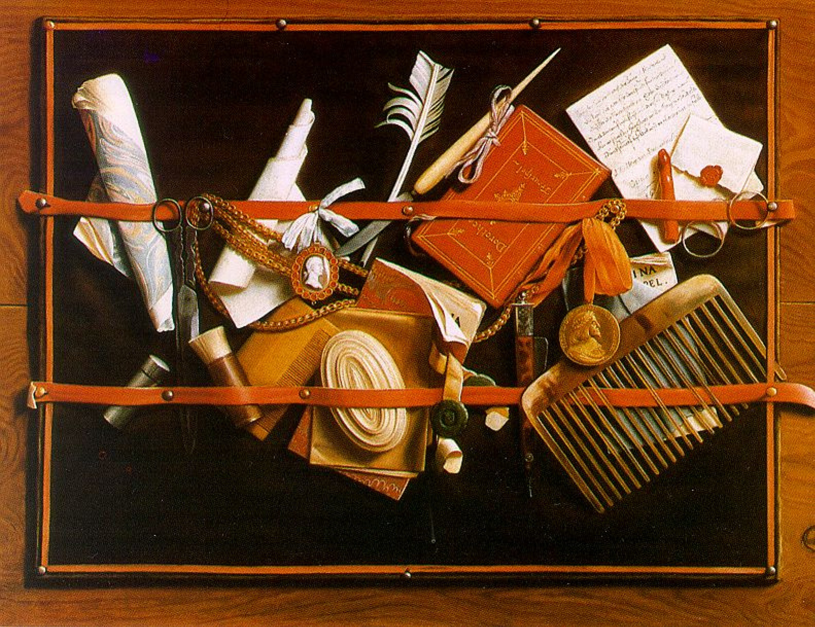 Trompe l'oeil with Studio Wall and Vanitas Still Life by Cornelius  Norbertus Gijsbrechts