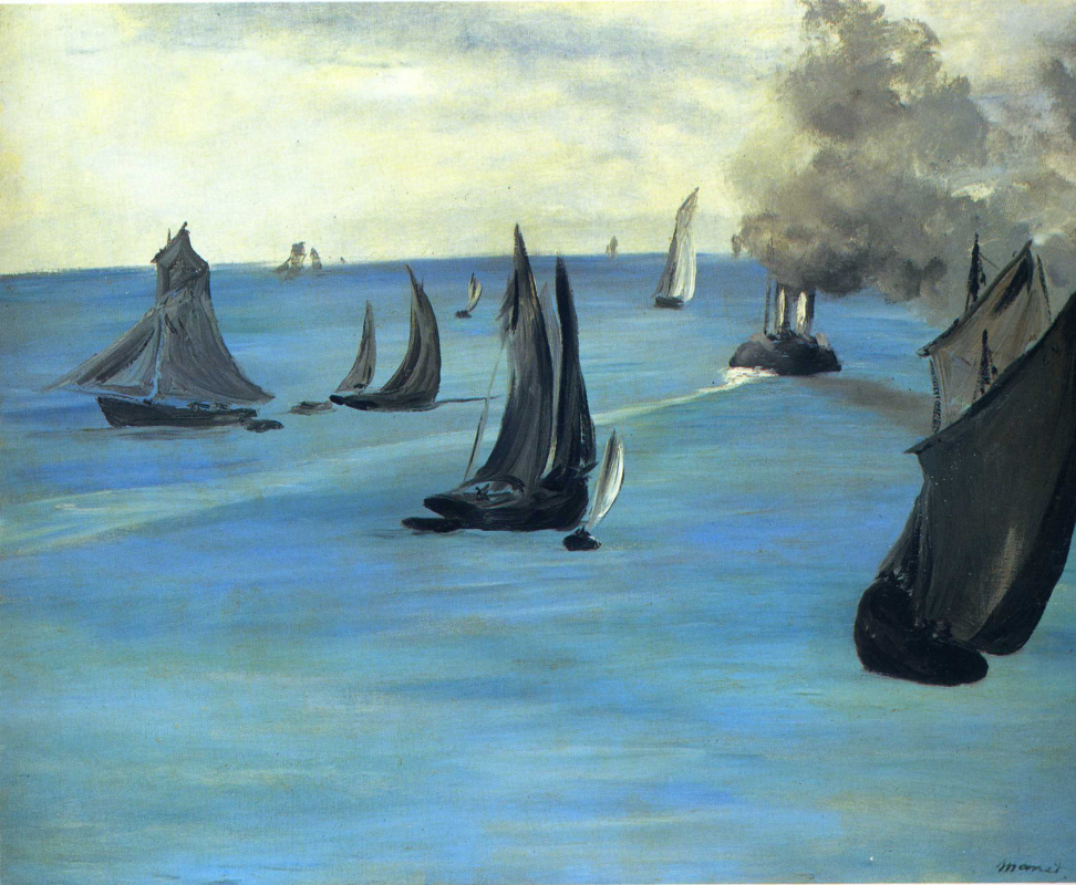 Edouard Manet. The ship leaves from Boulogne