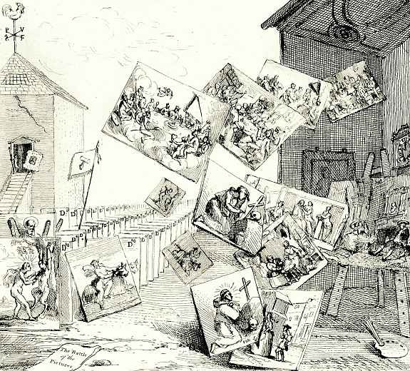 William Hogarth. Battle of the paintings