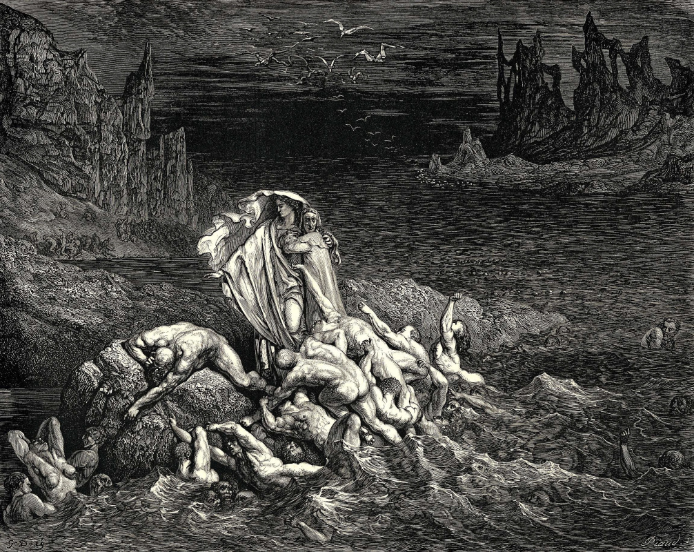 Гюстав Доре. «Данте и Вергилий в девятом круге ада». 1861