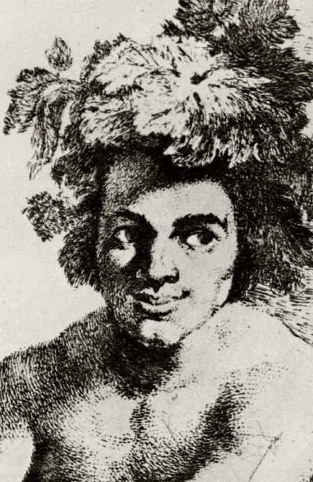 Francisco Goya. The head of Bacchus, with the "Triumph of Bacchus" by Velazquez